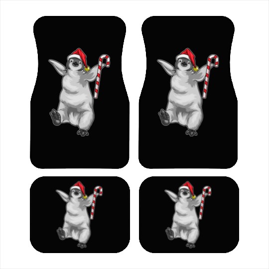 Penguin Christmas Candy cane Car Mats