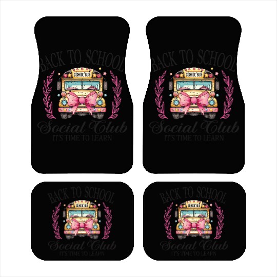 Back to School Bus Soociial Clubb Retro Car Mats