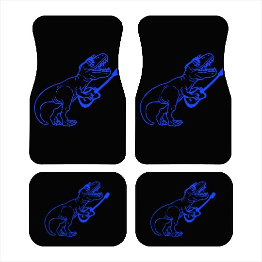T. Rex Dino DJ Dinosaur Party Animal Plays Guitar Car Mats