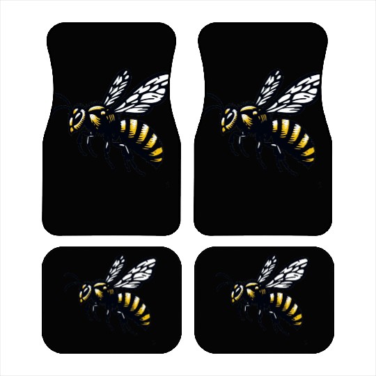 Two Color Wasp Insect Art 2 Car Mats