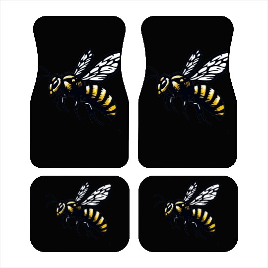 Two Color Wasp Insect Art 2 Car Mats
