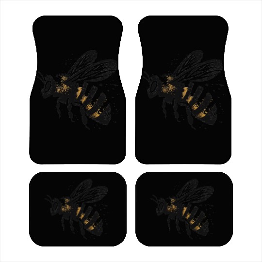 Honey Bee Insect Art 5 Car Mats