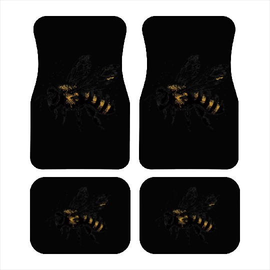 Honey Bee Insect Art 6 Car Mats