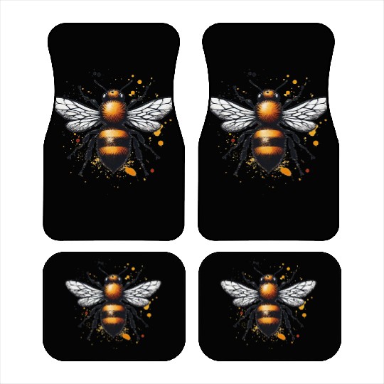 Honey Bee Insect Art Car Mats