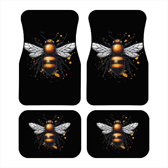 Honey Bee Insect Art Car Mats
