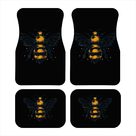 Honey Bee Insect Art 2 Car Mats