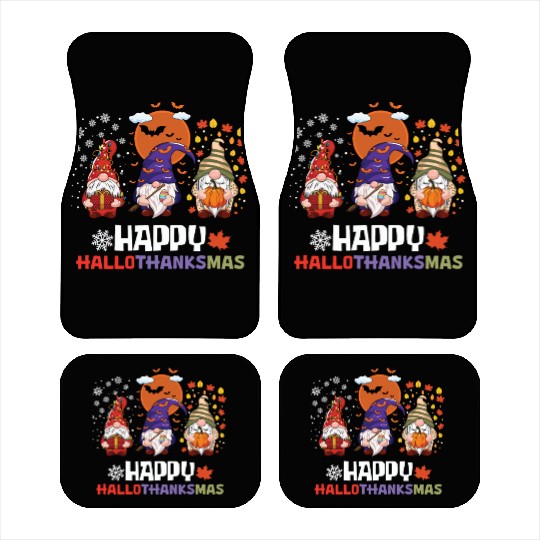 Happy Hallothanksmas Halloween Thanksgiving Car Mats