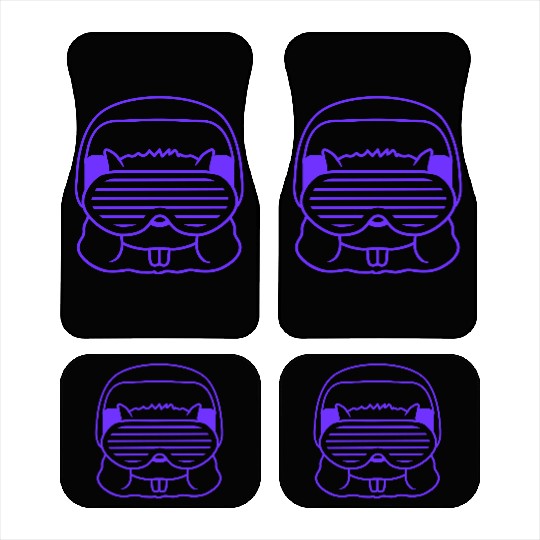 Cute DJ Hamster Party Animal Guinea Pig Pet Face Car Mats