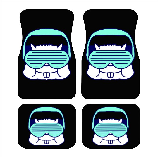 Cute DJ Hamster Party Animal Guinea Pig Pet Face Car Mats