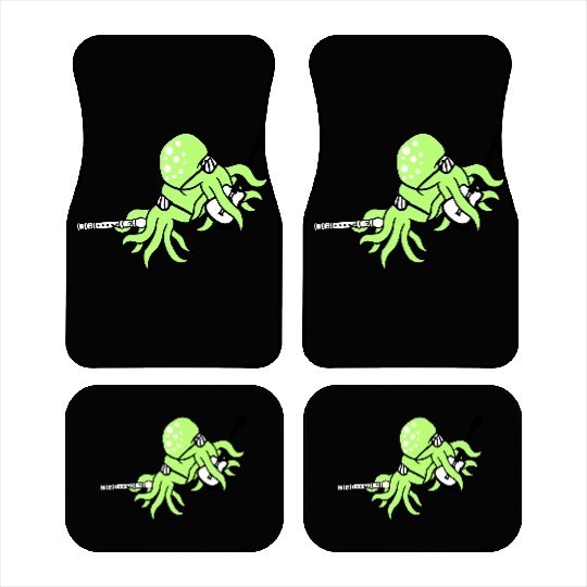 Two Octopus Kraken Squid Guitar Flute 2 Band Team Car Mats