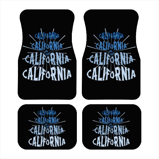 California West Coast Golden State Blue Graphic Car Mats