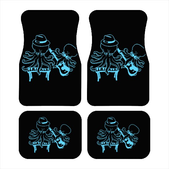 Two Octopus Kraken Squid Guitar Keyboard Band Team Car Mats