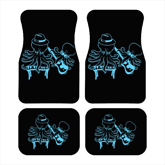 Two Octopus Kraken Squid Guitar Keyboard Band Team Car Mats