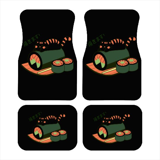 Sushi Cat Adorable Japanese Food Illustration Car Mats
