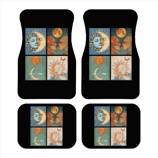 Moon and Sun Tarot Card Designed Look Car Mats