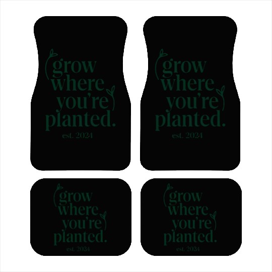 Typography Garden Pun Vegan Inspiration Gift Idea Car Mats