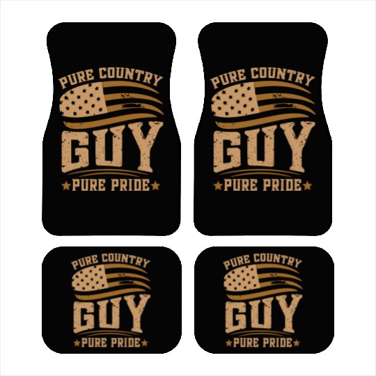 Small Town Us Flag Country Livin Boy Car Mats