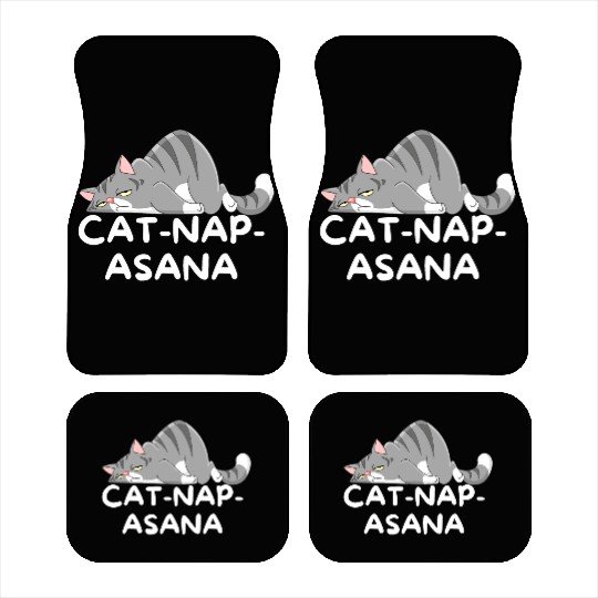 Funny Cat-Nap-Asana sleeping yoga Car Mats