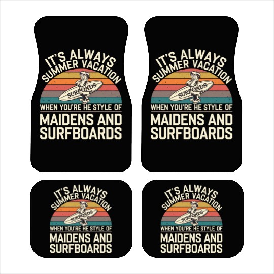 Maidens and Surfboards Vintage Summer Design Car Mats