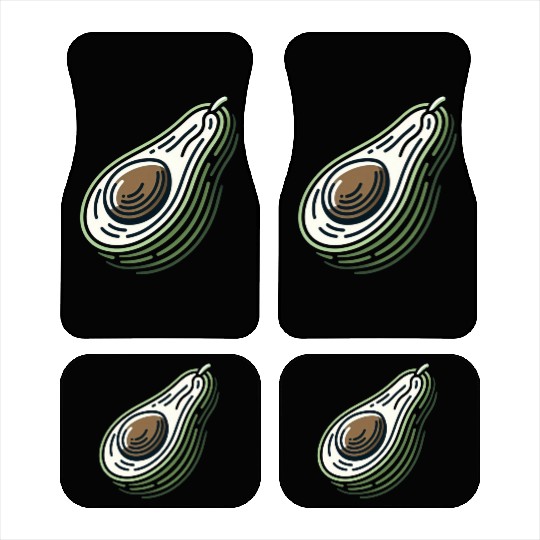 Avocado minimalist avocados design food art 4 Car Mats