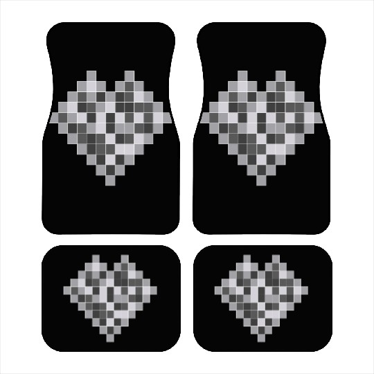 Squares arranged together to form a heart. Car Mats