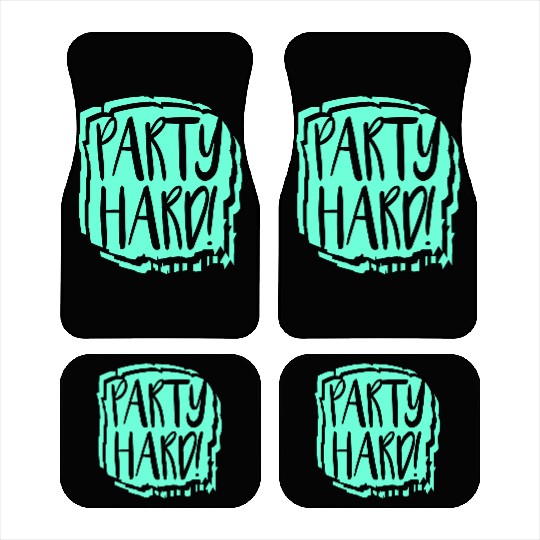 Party Hard Graffiti Spray Drops Stamp Text Slogan Car Mats