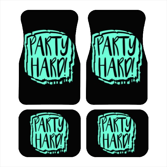 Party Hard Graffiti Spray Drops Stamp Text Slogan Car Mats