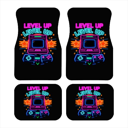 Neon Arcade Glory: Level Up Car Mats
