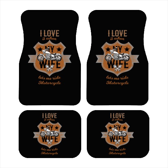 Motorcycle saying I love my wife vintage Car Mats