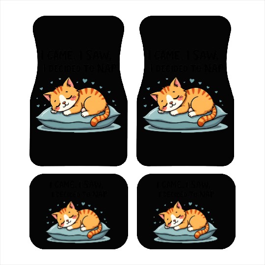 Cute Cat Nap Lover Funny Sleepy Naptime Humor Car Mats