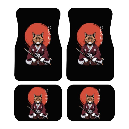 Neko Battousai Samurai Cat Classic Car Mats