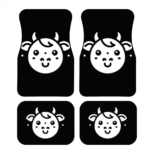 Cow face cute cows vector farm animal art path8 Car Mats