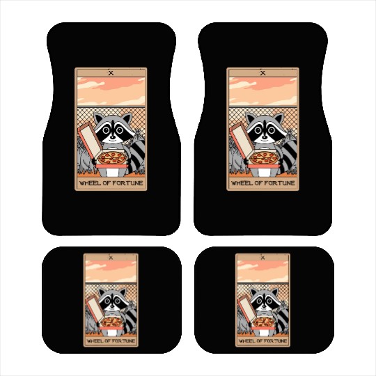Wheel of Fortune Raccoons Tarot Card Car Mats