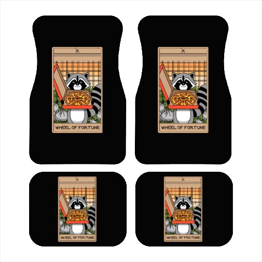 Wheel of Fortune Raccoons Tarot Card Car Mats