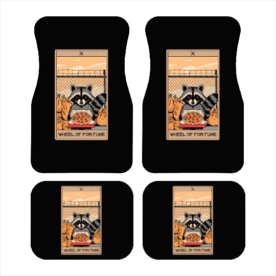 Wheel of Fortune Raccoons Tarot Card Car Mats