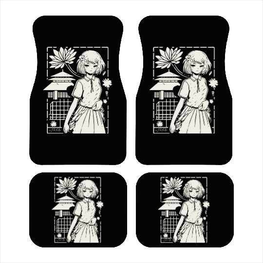 Japan: Sakura Girl Cartoon Car Mats