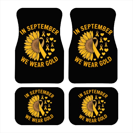 September We Wear Gold Childhood Cancer Awareness Car Mats