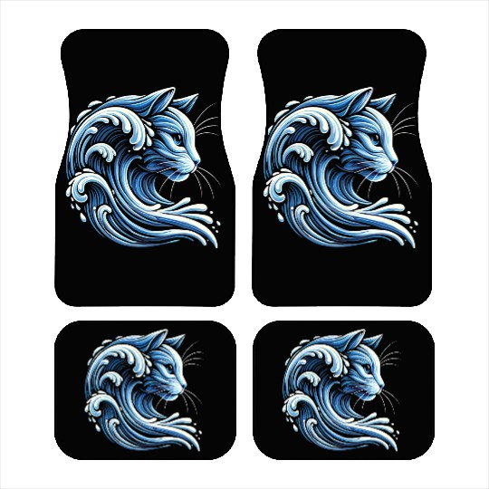 Cute Wave of Blue Cats for Kamala Harris Funny Car Mats