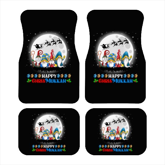 Happy Chrismukkah Gnomes Christmas Hanukkah Car Mats