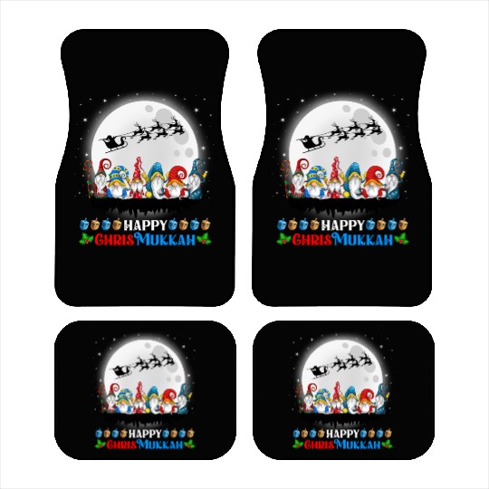 Happy Chrismukkah Gnomes Christmas Hanukkah Car Mats