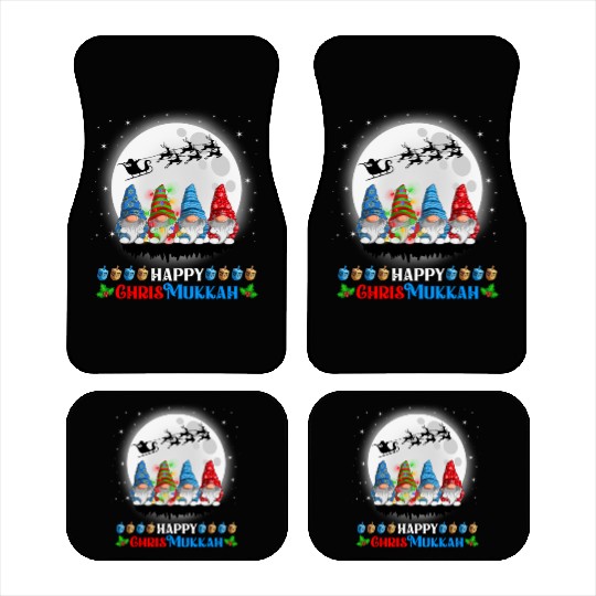 Happy Chrismukkah Gnomes Christmas Hanukkah Car Mats