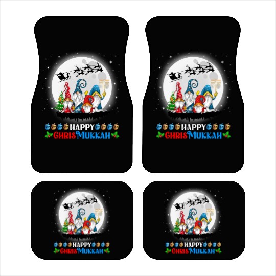 Happy Chrismukkah Gnomes Christmas Hanukkah Car Mats