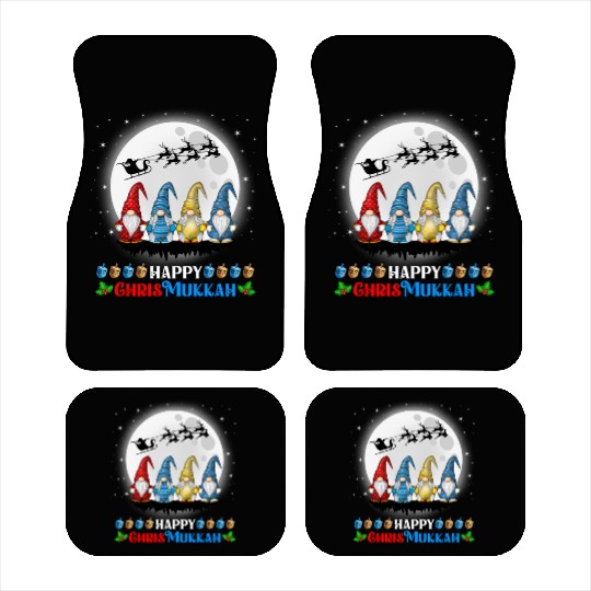 Happy Chrismukkah Gnomes Christmas Hanukkah Car Mats