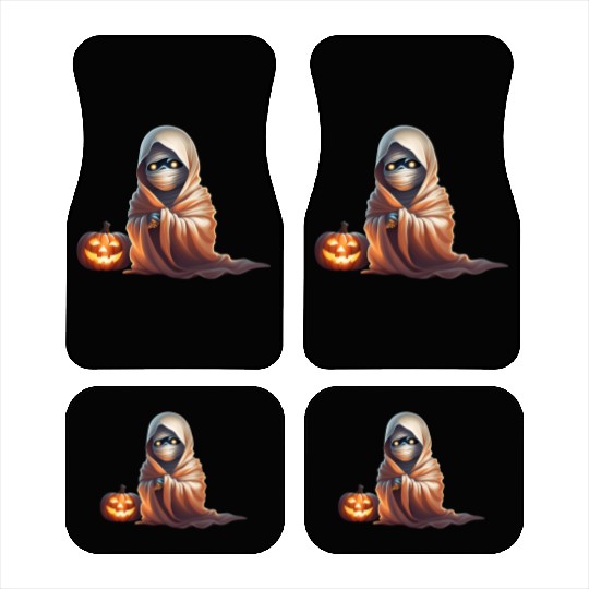 Little Mummy Sitting with Pumpkin Car Mats
