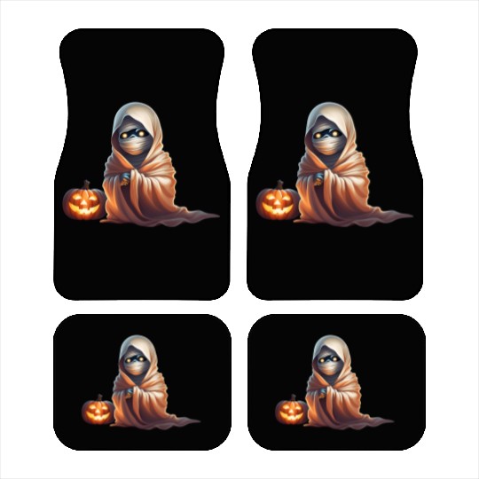 Little Mummy Sitting with Pumpkin Car Mats
