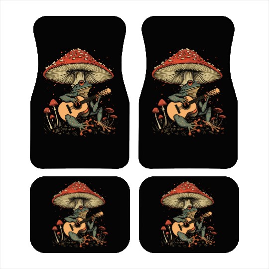 Cottagecore Aesthetic Frog Guitar Mushroom Goblinc Car Mats