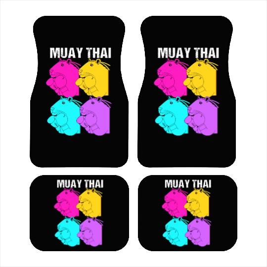 MMA Kickboxing Retro 80s Capybara Doing Muay Thai Car Mats