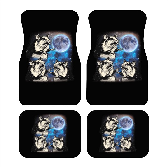 Three Possum Moon Cursed Meme 3 Howling Possum Car Mats