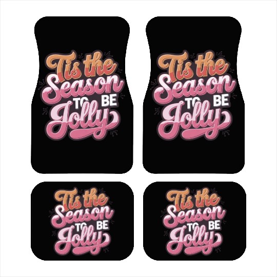 Tis the Season to Be Jolly - Retro Holiday Cheer Car Mats