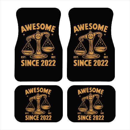 Awesome Since 2022 Libra Zodiac Birthday October Car Mats